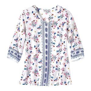 Atlas for Women Womens/Ladies Floral Crepe Blouse / White